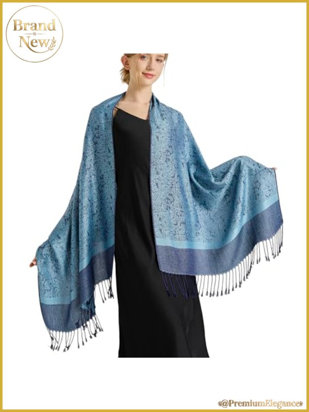 Silky Paisley Jacquard Pashmina Shawl Wrap Evening Dress Scarf